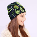 Fresh Green Fruit And Vegetables Print Beanie