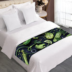 Fresh Green Fruit And Vegetables Print Bed Runner