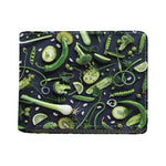 Fresh Green Fruit And Vegetables Print Bifold Wallet