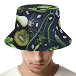 Fresh Green Fruit And Vegetables Print Bucket Hat