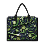 Fresh Green Fruit And Vegetables Print Canvas Tote Bag