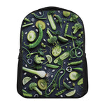 Fresh Green Fruit And Vegetables Print Casual Backpack