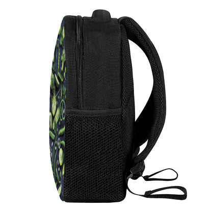 Fresh Green Fruit And Vegetables Print Casual Backpack