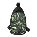 Fresh Green Fruit And Vegetables Print Chest Bag