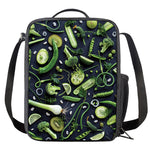 Fresh Green Fruit And Vegetables Print Crossbody Lunch Bag