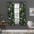 Fresh Green Fruit And Vegetables Print Grommet Curtain Panels