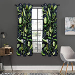 Fresh Green Fruit And Vegetables Print Curtain