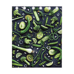 Fresh Green Fruit And Vegetables Print Curtain