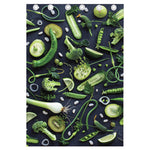 Fresh Green Fruit And Vegetables Print Curtain