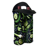 Fresh Green Fruit And Vegetables Print Double Neoprene Wine Tote