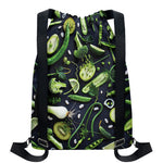 Fresh Green Fruit And Vegetables Print Drawstring Backpack