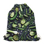 Fresh Green Fruit And Vegetables Print Drawstring Bag