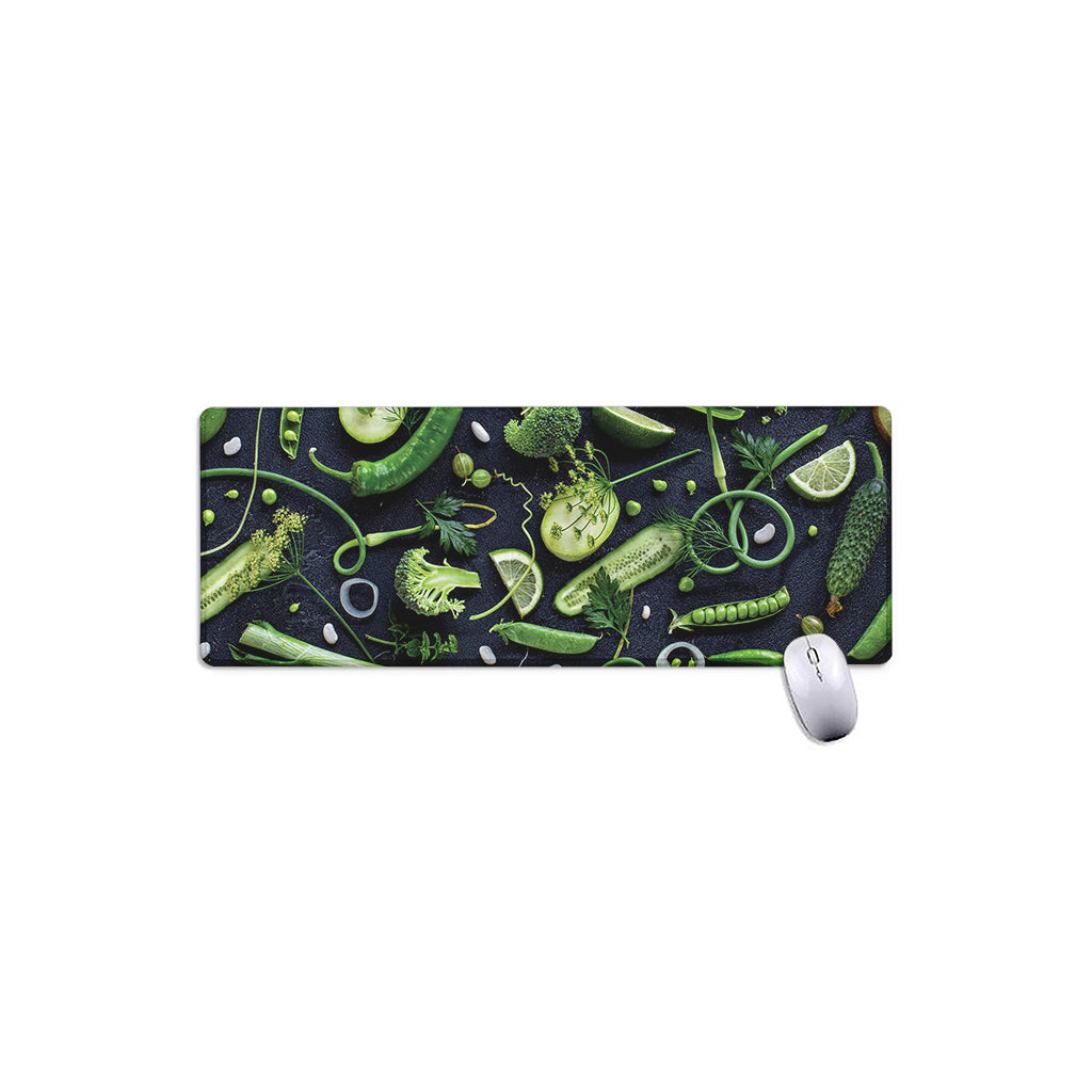 Fresh Green Fruit And Vegetables Print Extended Mouse Pad