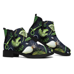 Fresh Green Fruit And Vegetables Print Flat Ankle Boots