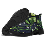 Fresh Green Fruit And Vegetables Print Flat Ankle Boots
