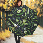 Fresh Green Fruit And Vegetables Print Foldable Umbrella