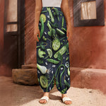 Fresh Green Fruit And Vegetables Print Harem Pants