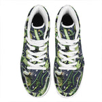 Fresh Green Fruit And Vegetables Print High Top Leather Sneakers