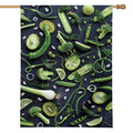Fresh Green Fruit And Vegetables Print House Flag