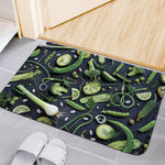 Fresh Green Fruit And Vegetables Print Indoor Door Mat