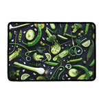 Fresh Green Fruit And Vegetables Print Kitchen Mat