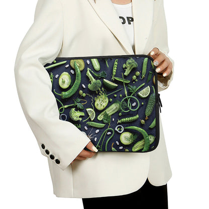 Fresh Green Fruit And Vegetables Print Laptop Sleeve