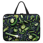 Fresh Green Fruit And Vegetables Print Laptop Sleeve With Handle