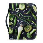 Fresh Green Fruit And Vegetables Print Leather Bible Cover
