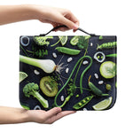 Fresh Green Fruit And Vegetables Print Leather Bible Cover