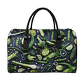 Fresh Green Fruit And Vegetables Print Leather Duffel Bag