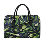Fresh Green Fruit And Vegetables Print Leather Duffle Bag