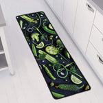 Fresh Green Fruit And Vegetables Print Long Kitchen Mat