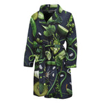 Fresh Green Fruit And Vegetables Print Men's Bathrobe