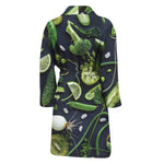Fresh Green Fruit And Vegetables Print Men's Bathrobe