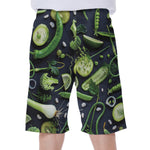 Fresh Green Fruit And Vegetables Print Men's Beach Shorts