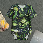 Fresh Green Fruit And Vegetables Print Men's Bodysuit