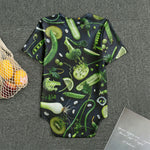 Fresh Green Fruit And Vegetables Print Men's Bodysuit