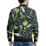 Fresh Green Fruit And Vegetables Print Men's Bomber Jacket