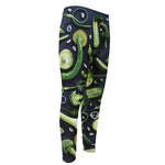 Fresh Green Fruit And Vegetables Print Men's Compression Pants