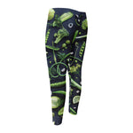 Fresh Green Fruit And Vegetables Print Men's Compression Pants
