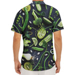Fresh Green Fruit And Vegetables Print Men's Deep V-Neck Shirt