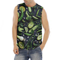 Fresh Green Fruit And Vegetables Print Men's Fitness Tank Top