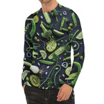 Fresh Green Fruit And Vegetables Print Men's Long Sleeve Rash Guard