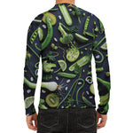 Fresh Green Fruit And Vegetables Print Men's Long Sleeve Rash Guard