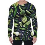 Fresh Green Fruit And Vegetables Print Men's Long Sleeve T-Shirt