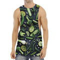 Fresh Green Fruit And Vegetables Print Men's Muscle Tank Top