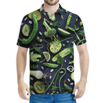 Fresh Green Fruit And Vegetables Print Men's Polo Shirt