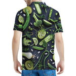 Fresh Green Fruit And Vegetables Print Men's Polo Shirt