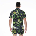 Fresh Green Fruit And Vegetables Print Men's Rompers