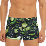 Fresh Green Fruit And Vegetables Print Men's Short Boxer Briefs